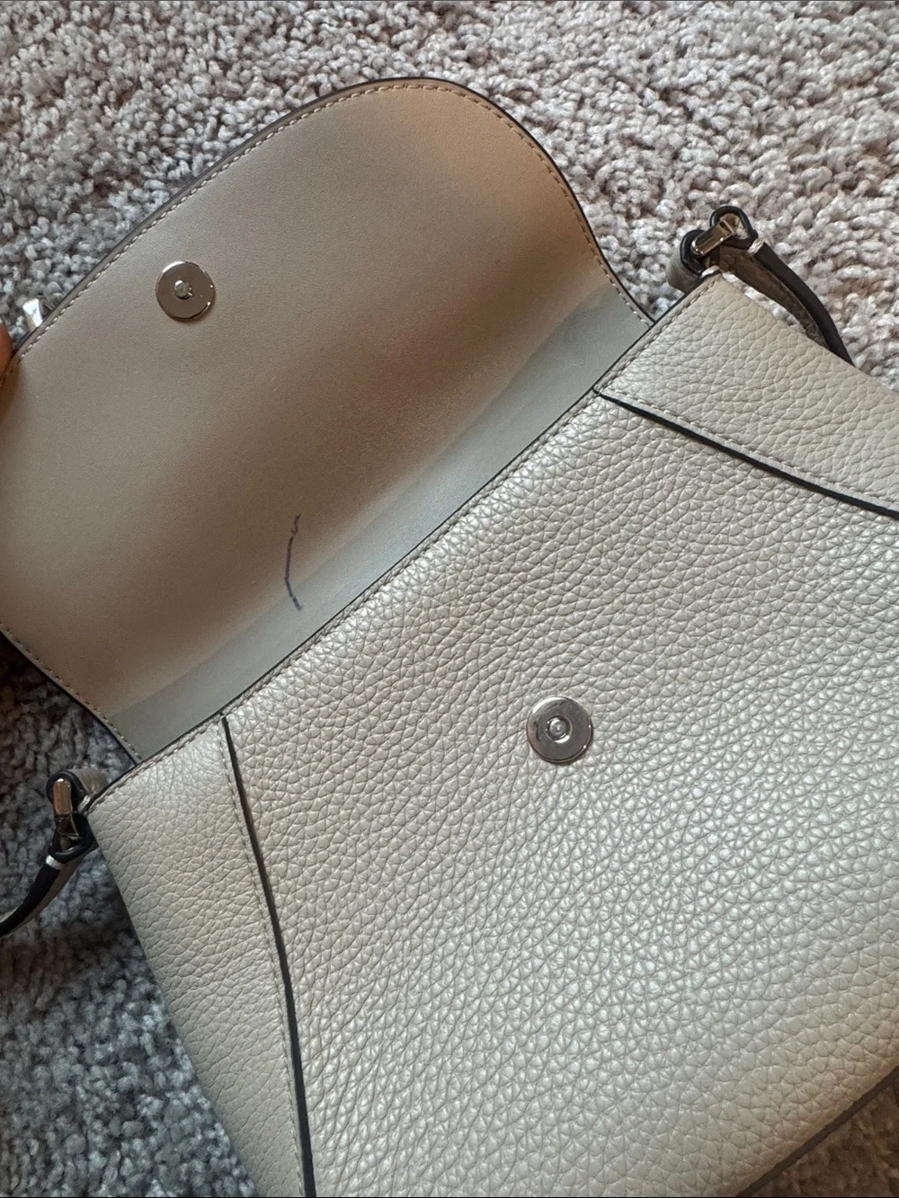 kate spade Pebbled Leather Shoulder Bag in Cream